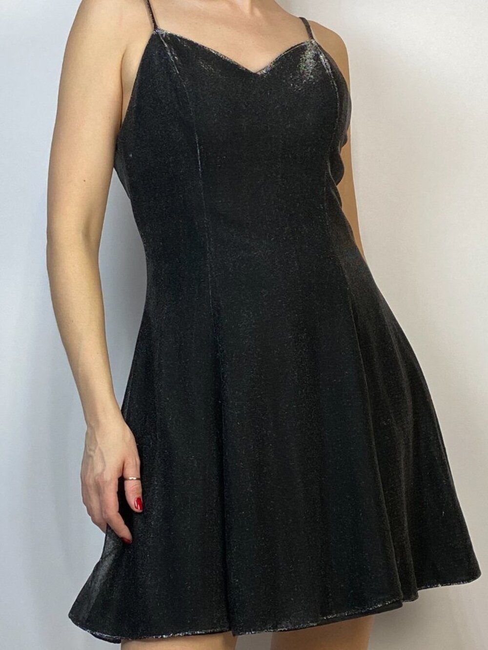 Vintage 1980s SILVER Metallic Open Back Dress! Medium - Picture 4 of 7